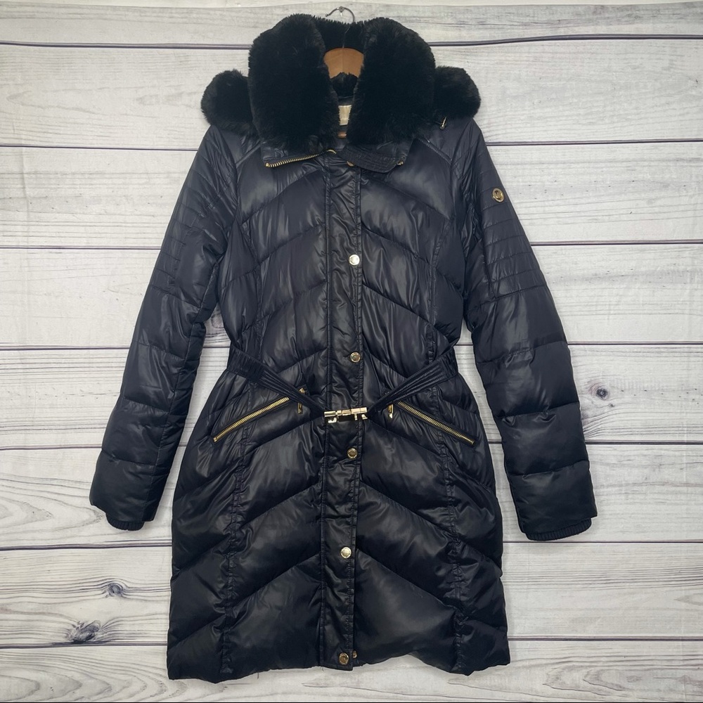 Michael Kors navy blue puffer winter jacket size Small